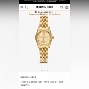 Michael Kors Petite Lexington Pavé Gold-Tone Watch